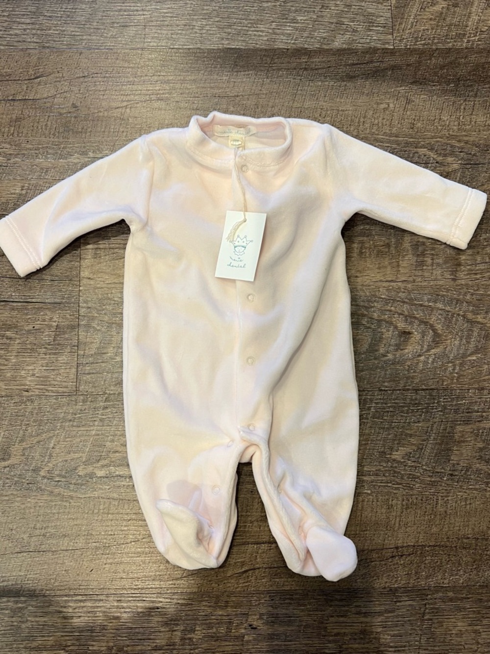 NWT Marie Chantal Velour Angel Wing Sleepsuit (pink) - Infant